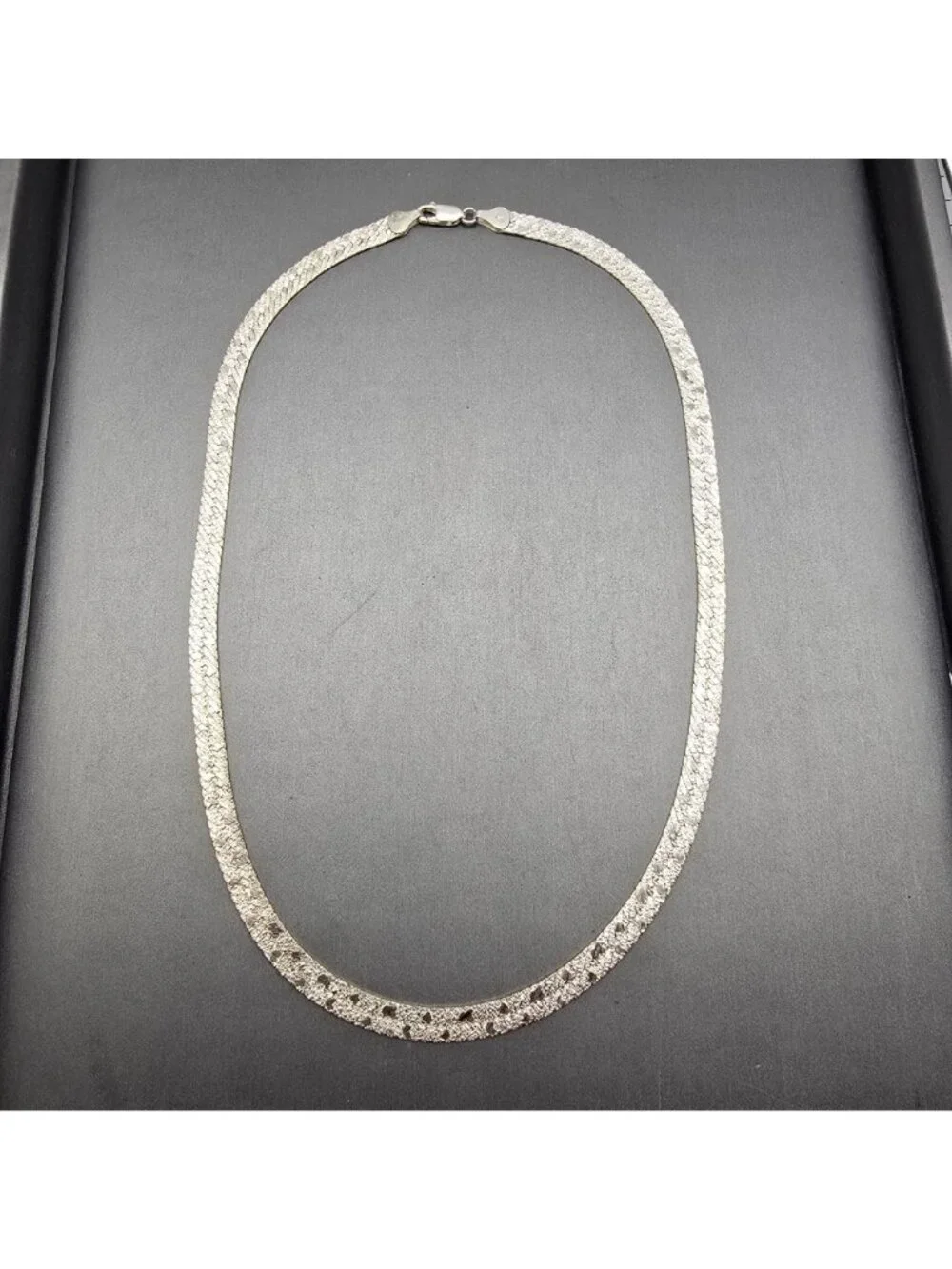 Sterling Silver Riccio Herringbone Necklace 18